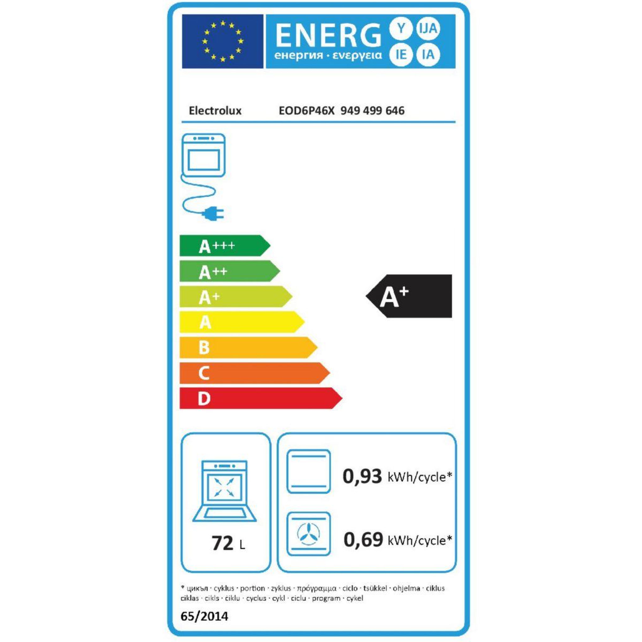 Voir la diapositive 6 : ELECTROLUX Four encastrable eod6p46x pyrolyse chaleur tournante et vapeur steambake 72l