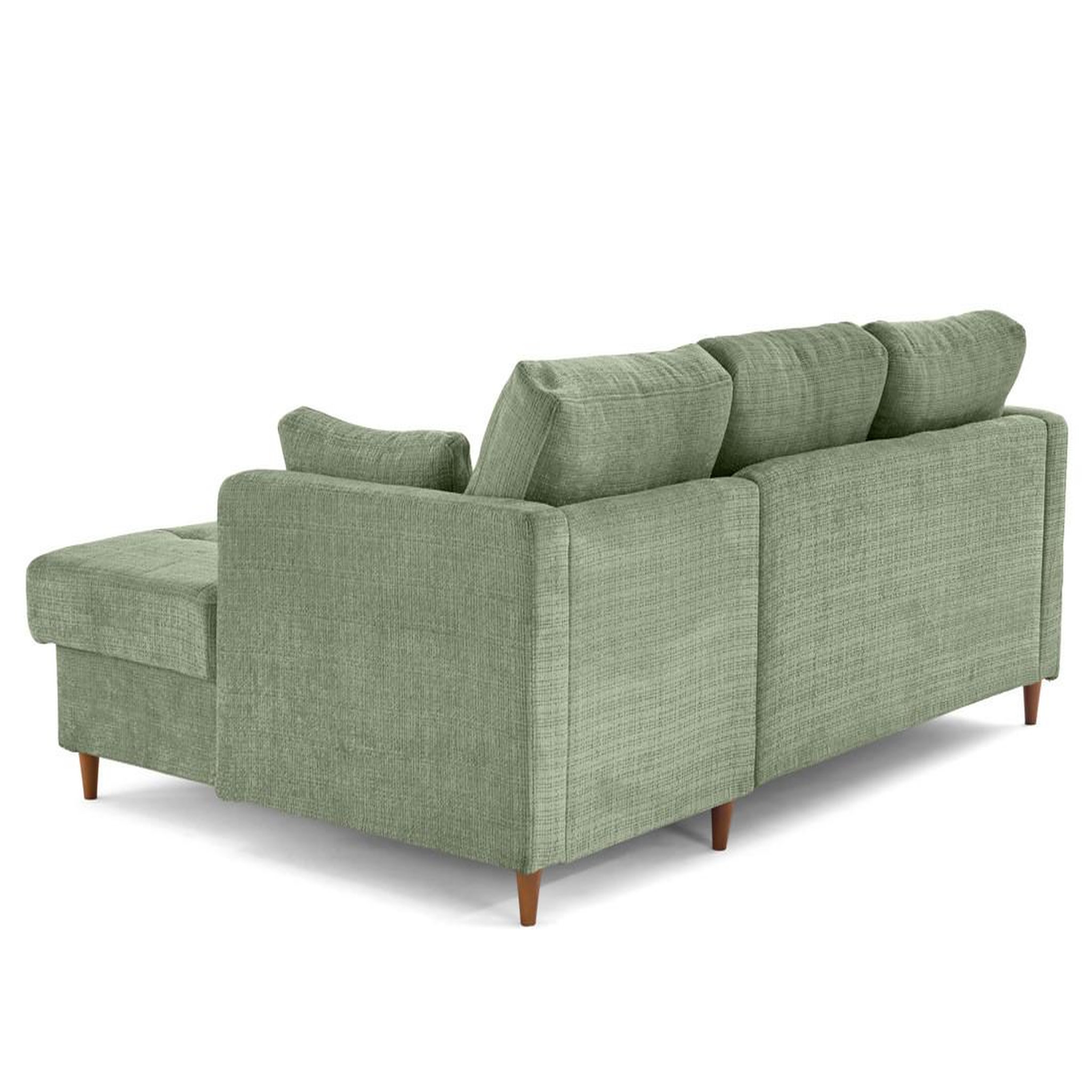 Voir la diapositive 5 : LISA DESIGN Anna - canapé d'angle droit 4 places convertible avec coffre en velours texturé