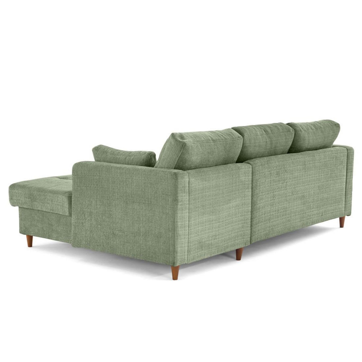 LISA DESIGN Anna - canapé d'angle droit 4 places convertible avec coffre en velours texturé