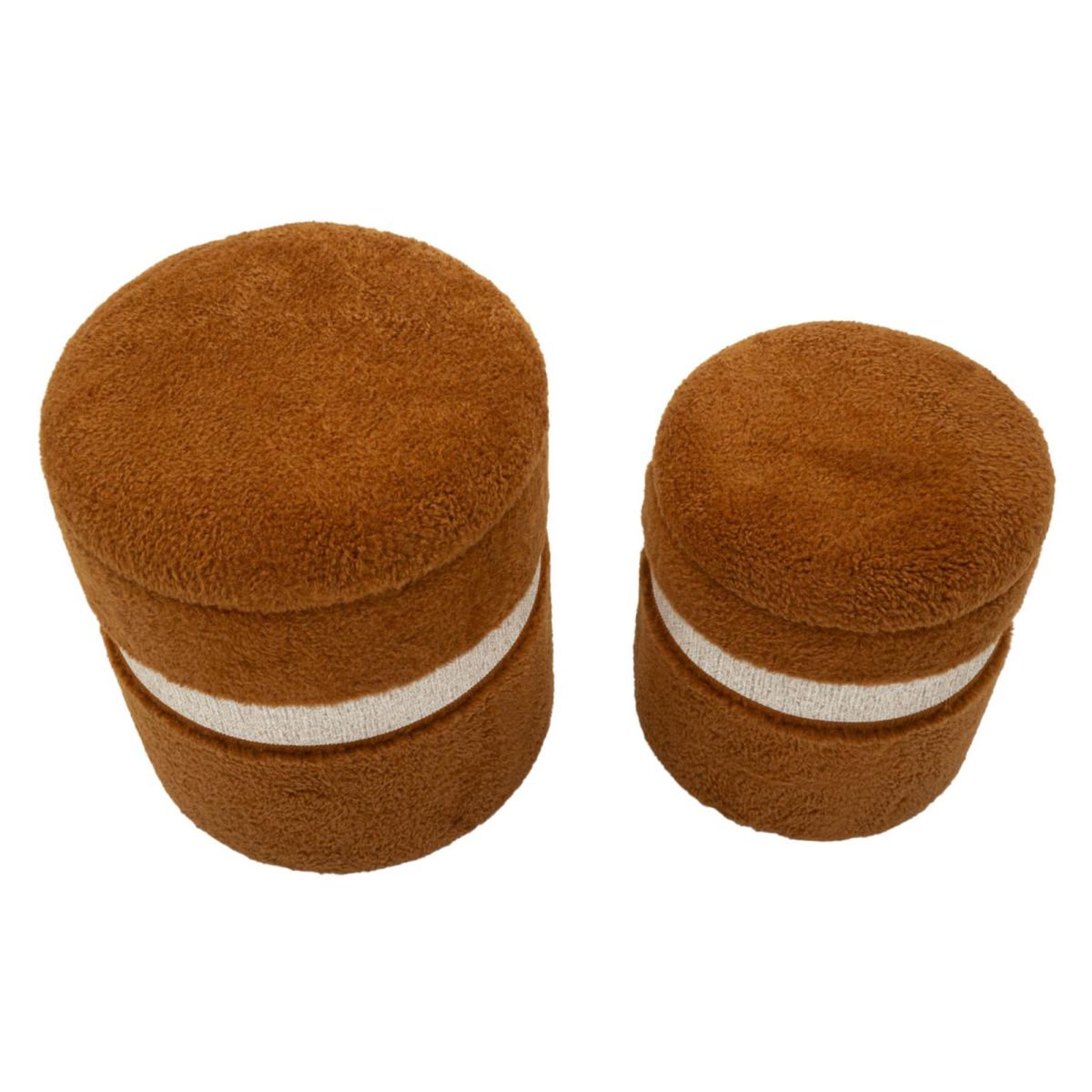 Voir la diapositive 3 : Paris Prix Lot de 2 poufs coffres  saint moritz  47cm marron