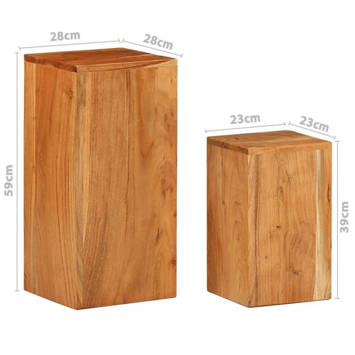 VIDAXL Supports pour plantes 2 pcs bois d'acacia massif