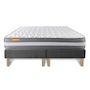 Voir la diapositive 2 : SEPTNUITS Matelas + double sommiers gris Memo Plus Mémoire de forme 3 zones