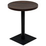 Voir la diapositive 2 : VIDAXL Table de bistro MDF et acier Rond 60 x 75 cm Frene fonce