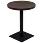 Voir la diapositive 2 : VIDAXL Table de bistro MDF et acier Rond 60 x 75 cm Frene fonce