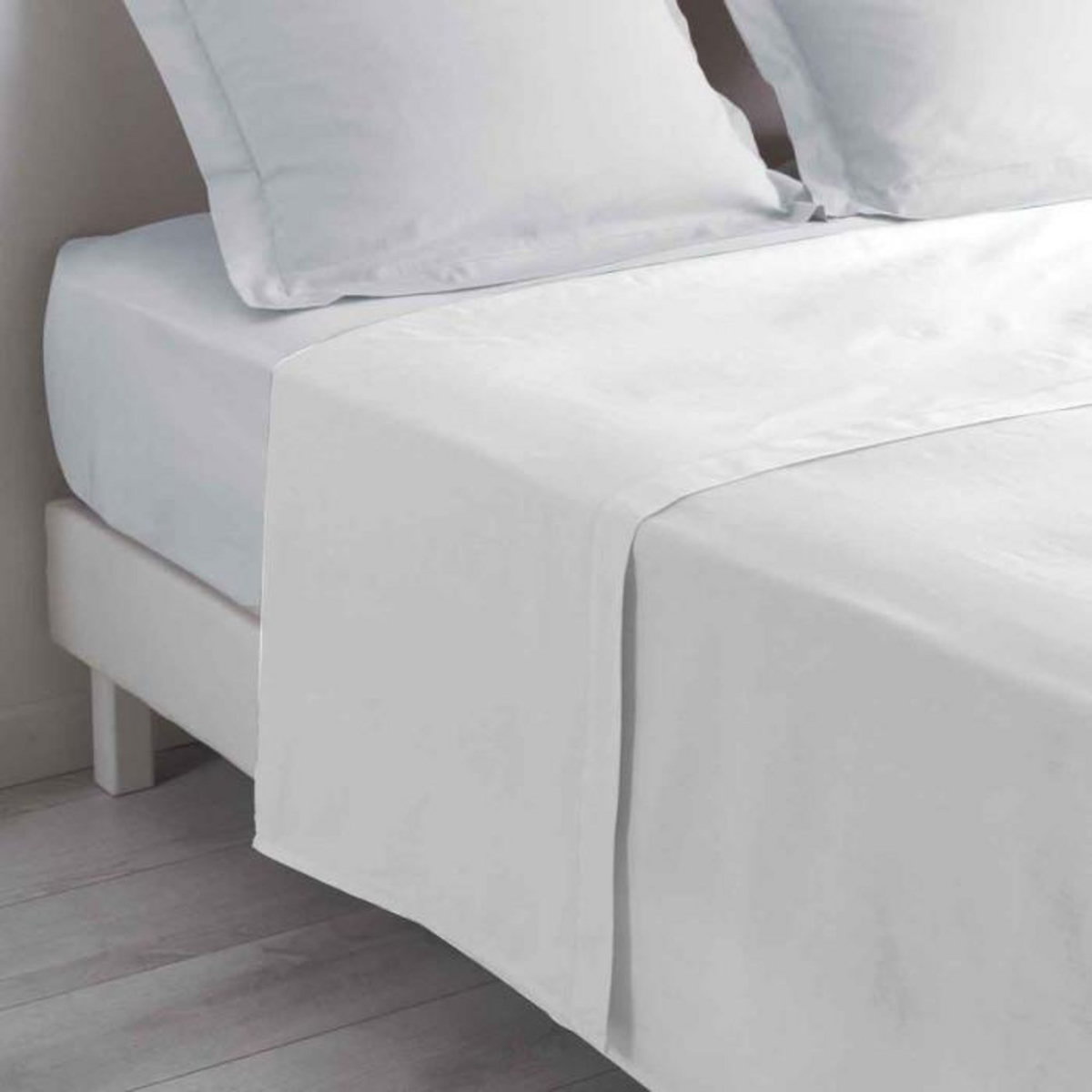 Paris Prix Drap Plat en Coton  Biolina  180x290cm Blanc