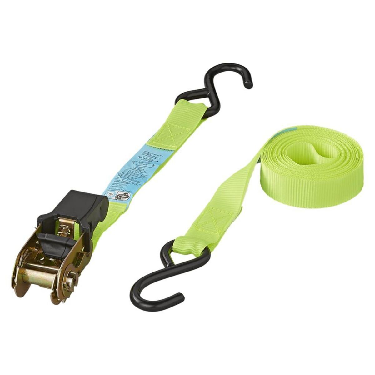 PROPLUS Lot de 4 Courroie d'attache avec cliquet + 2 crochets ProPlus 5 m