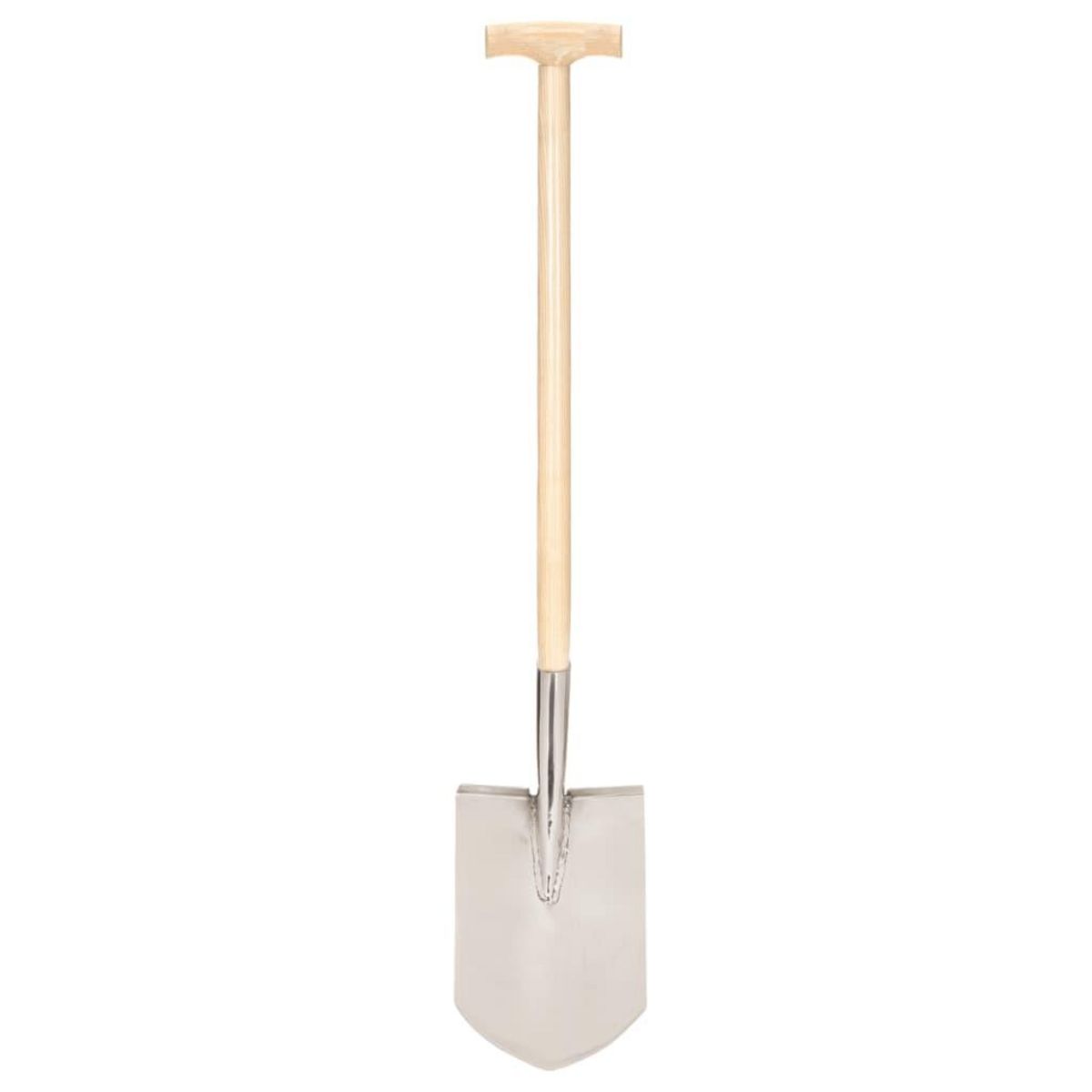 VIDAXL Pelle a pointe de jardin avec poignee en T Inox et bois de frene