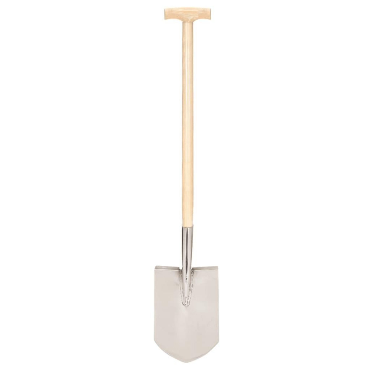 VIDAXL Pelle a pointe de jardin avec poignee en T Inox et bois de frene