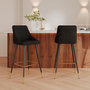 Voir la diapositive 2 : Rendez vous déco Lot de 2 chaises de bar 78 cm en velours noir-Aristote