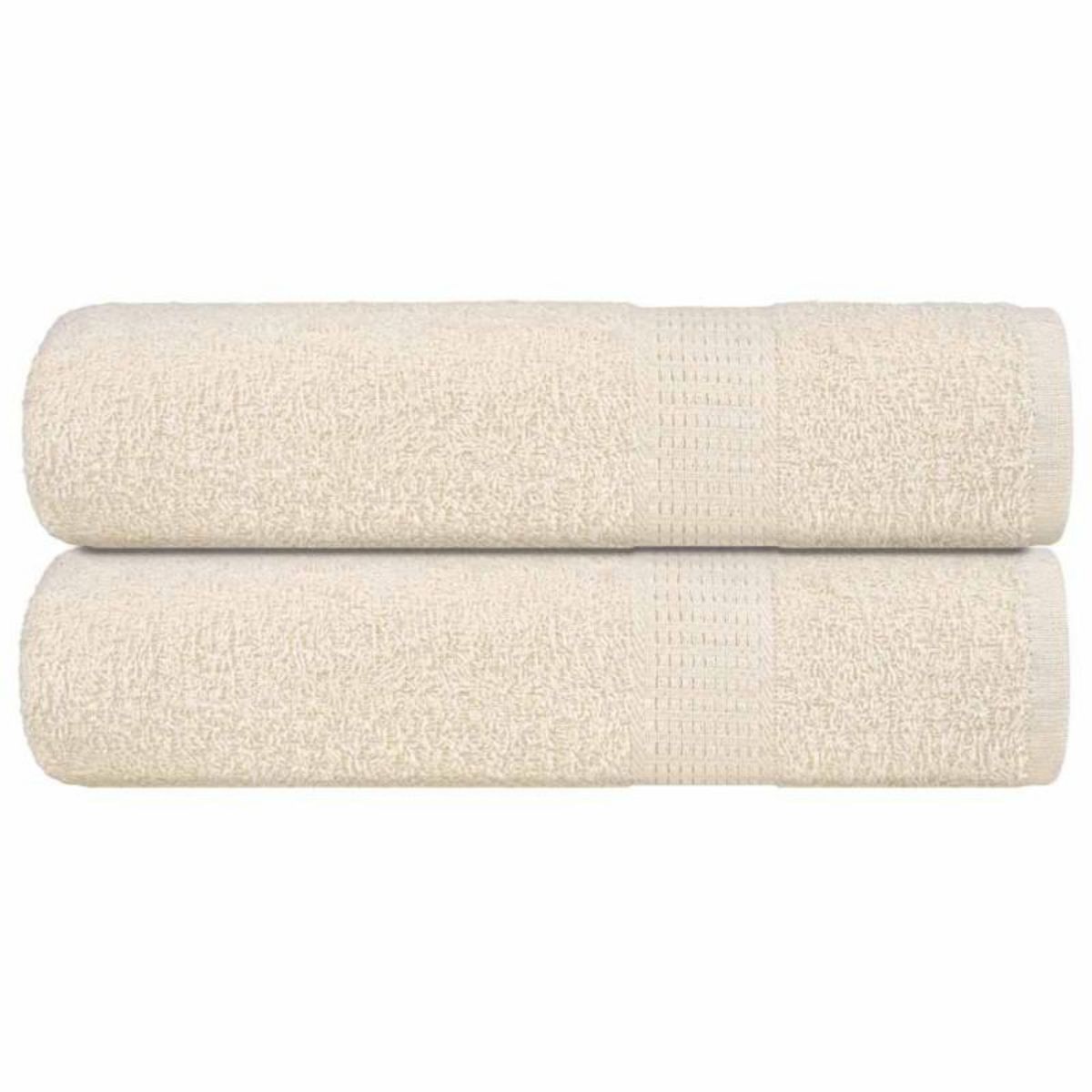 VIDAXL Serviettes de douche 2 pcs crème 70x140 cm 360 g m² 100% coton
