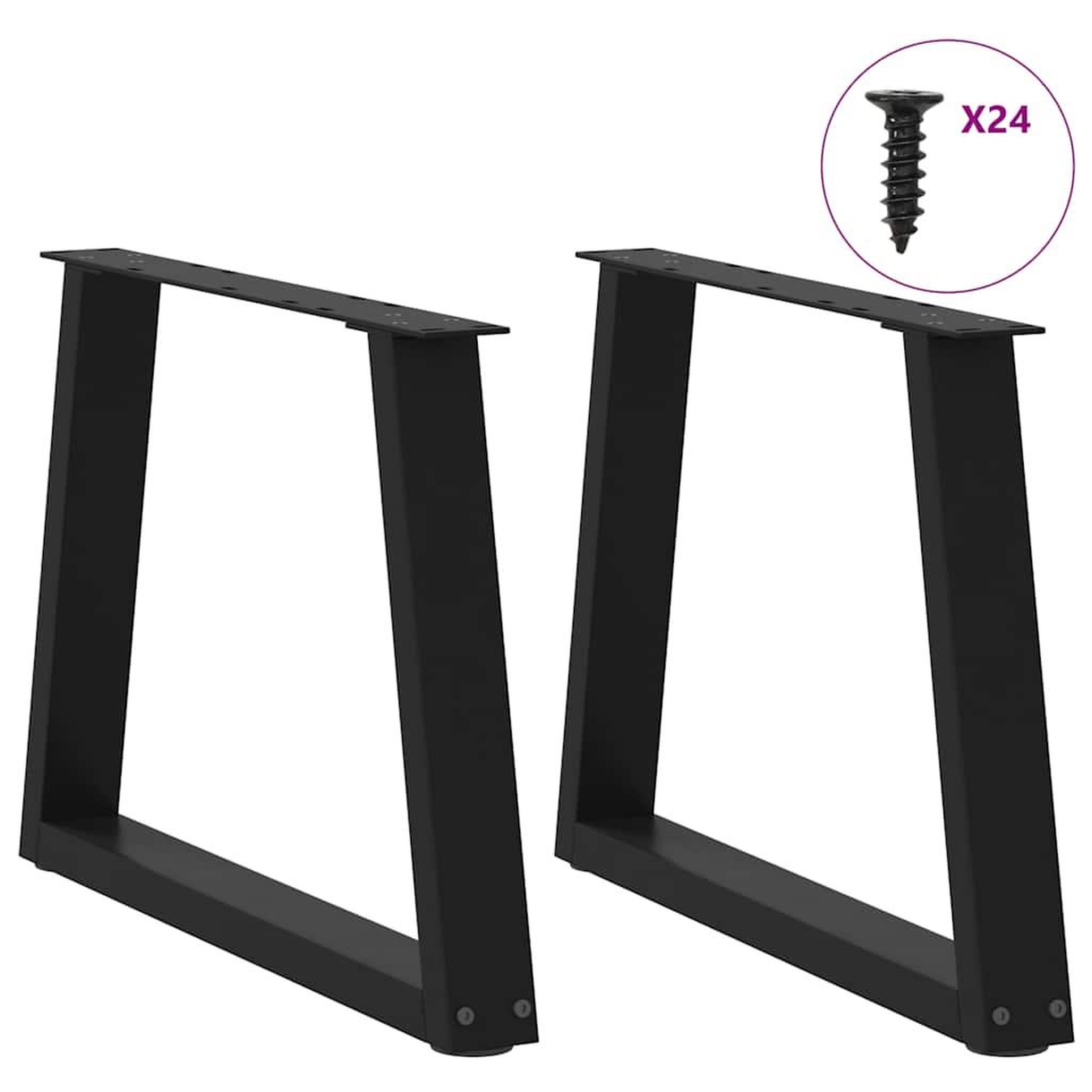 Voir la diapositive 3 : VIDAXL Pieds de table a manger forme V 2 pcs noir 60x(42-43,3)cm acier