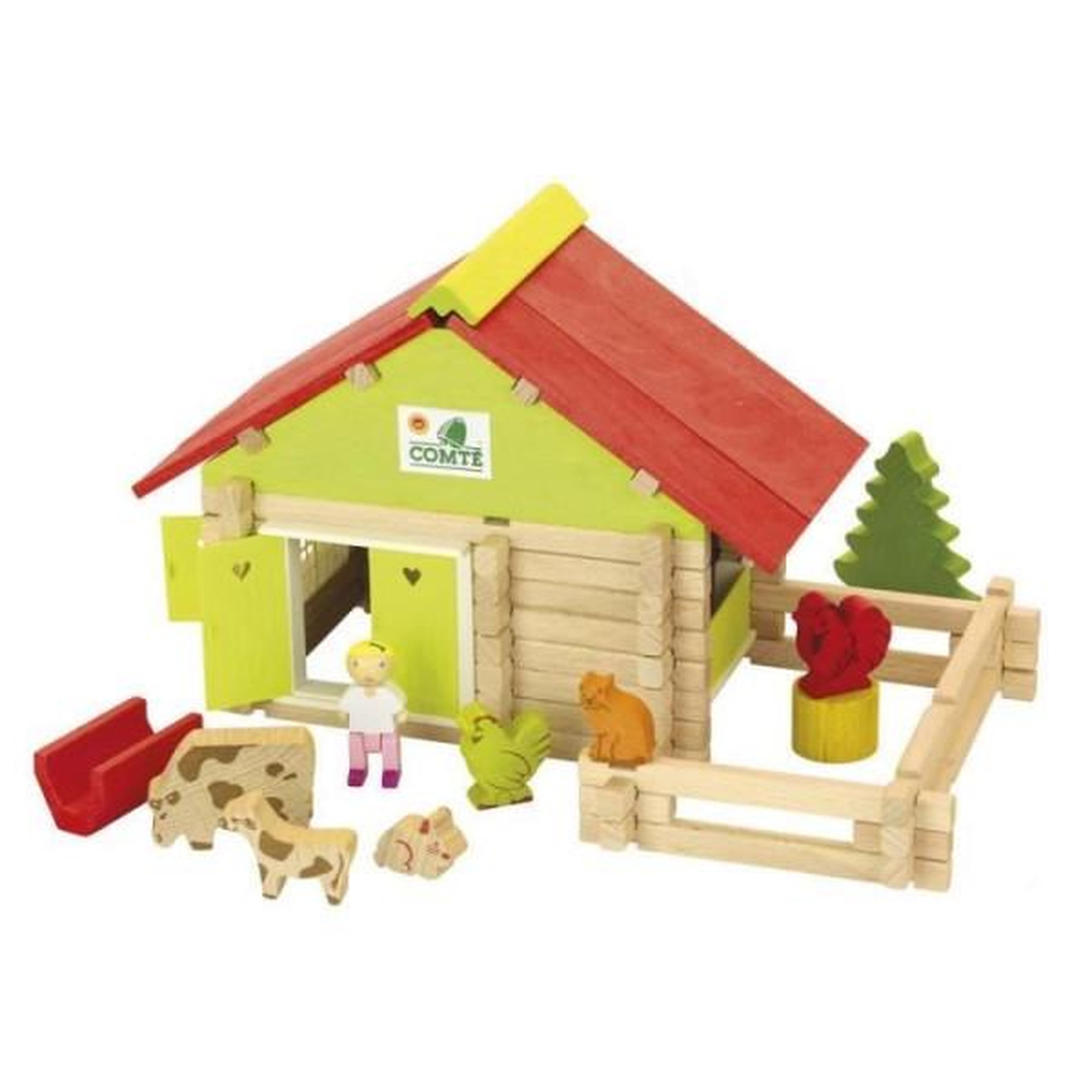 Voir la diapositive 2 : JeuJura JEUJURA Ferme avec animaux - 100 pieces