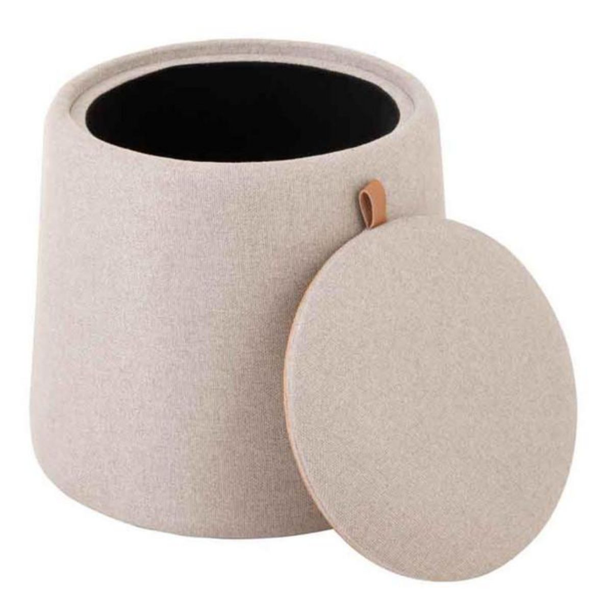Paris Prix Pouf Rond Design  Munica  43cm Beige