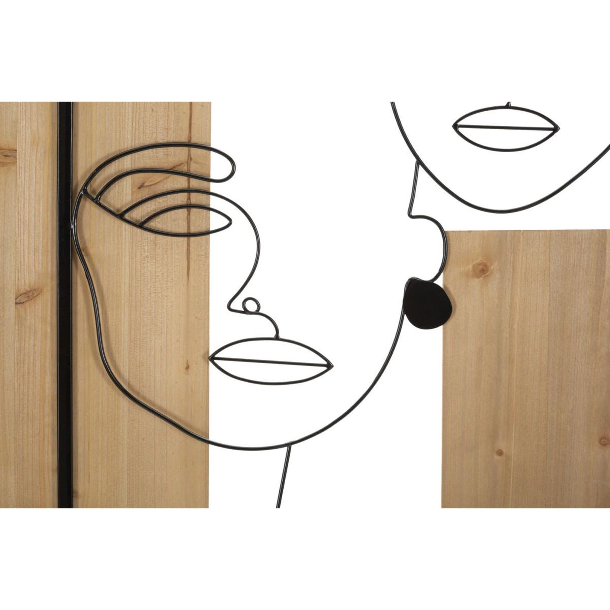 Voir la diapositive 2 : Paris Prix Décoration murale encadrée  2 visages  90cm noir & naturel