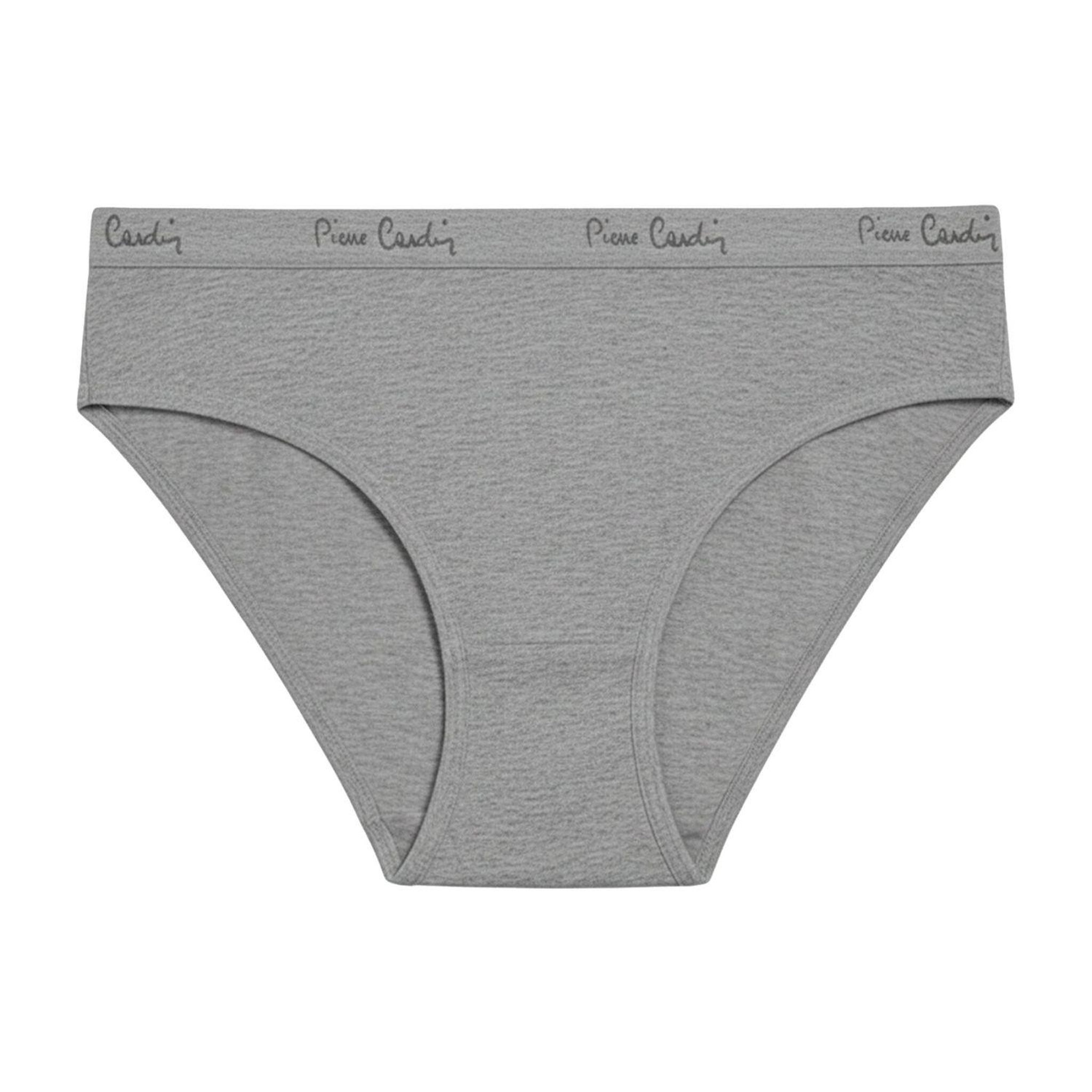 Voir la diapositive 3 : PIERRE CARDIN Lot de 3 slips femme  en coton uni et imprimé ceinture fine 2cm bgp