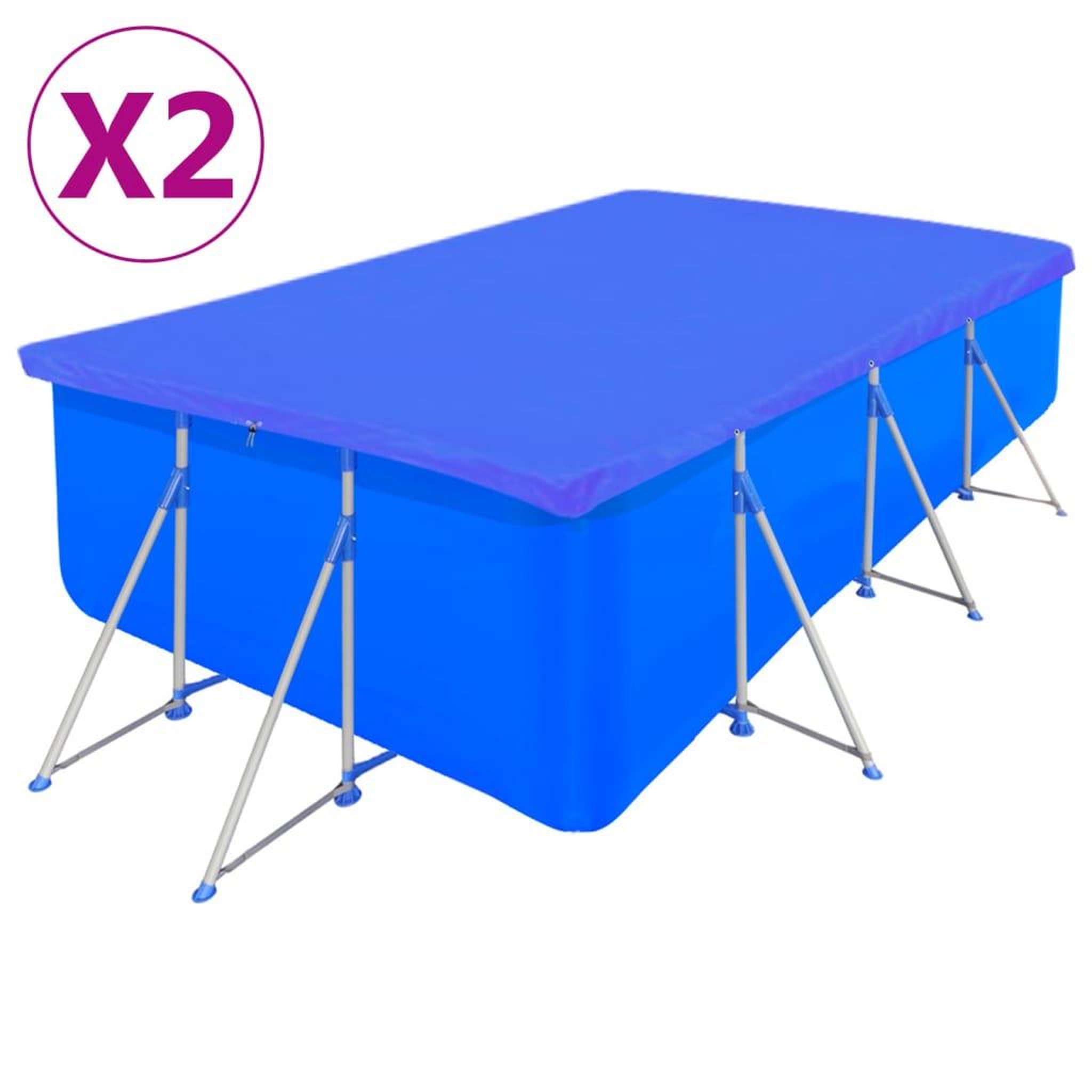 Voir la diapositive 1 : VIDAXL Couvertures de piscine 2 pcs PE Rectangulaire 90 g/m^2 394x207cm