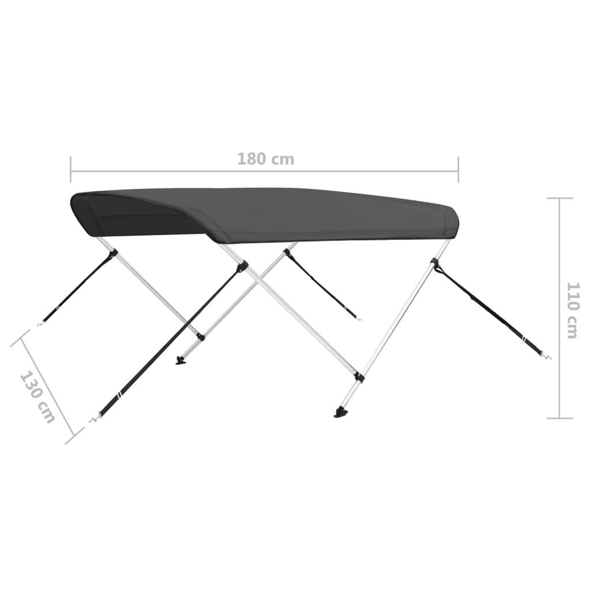 Voir la diapositive 6 : VIDAXL Auvent bimini a 2 arceaux Anthracite 180x130x110 cm