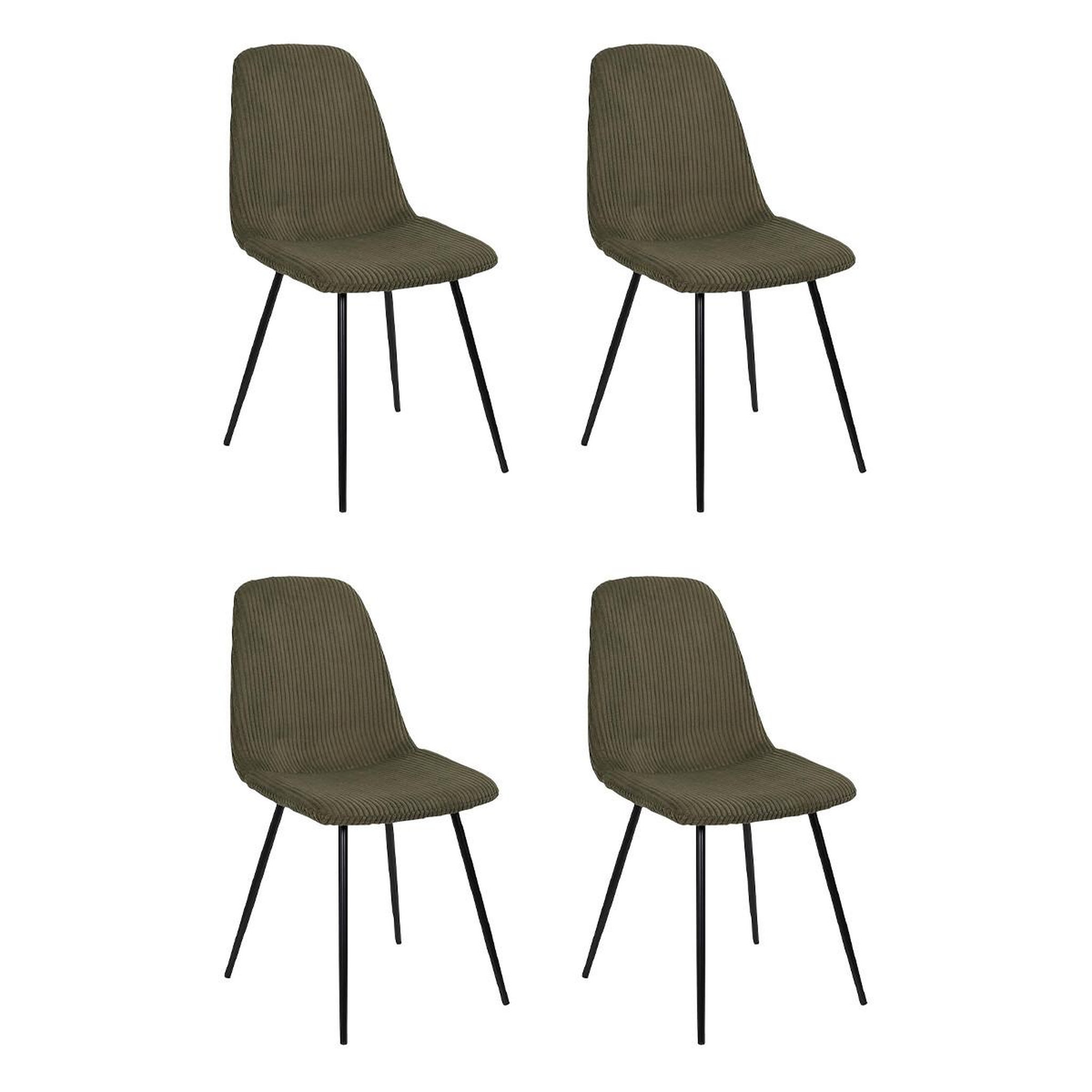 The Home Deco Factory Lot de 4 chaises côtelé  scott  84cm vert