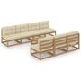Voir la diapositive 2 : VIDAXL Salon de jardin 8 pcs avec coussins Bois de pin massif