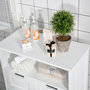 Voir la diapositive 6 : KLEANKIN Meuble bas de salle de bain multi-rangements grande niche 2 tiroirs placard double porte avec étagère MDF blanc