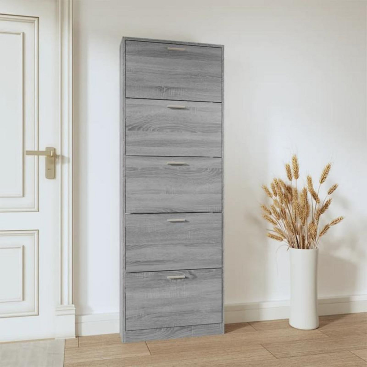 VIDAXL Armoire à chaussures Sonoma gris 59x17x169 cm Bois d ingénierie