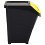 Voir la diapositive 4 : VIDAXL Poubelles empilables avec couvercles 3 pcs noir PP 120 L