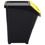 Voir la diapositive 4 : VIDAXL Poubelles empilables avec couvercles 3 pcs noir PP 120 L