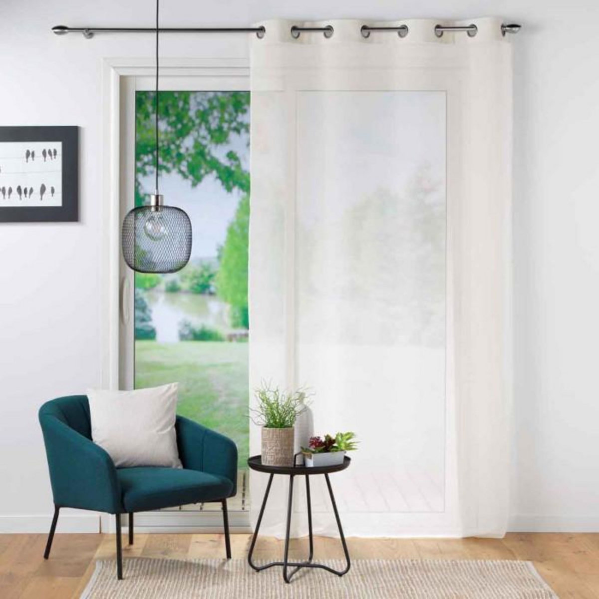 Paris Prix Rideau Voilage à Œillets  Casual  140x240cm Naturel