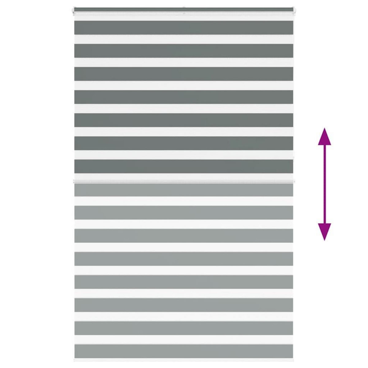 VIDAXL Store zebre gris fonce largeur du tissu 145,9 cm polyester