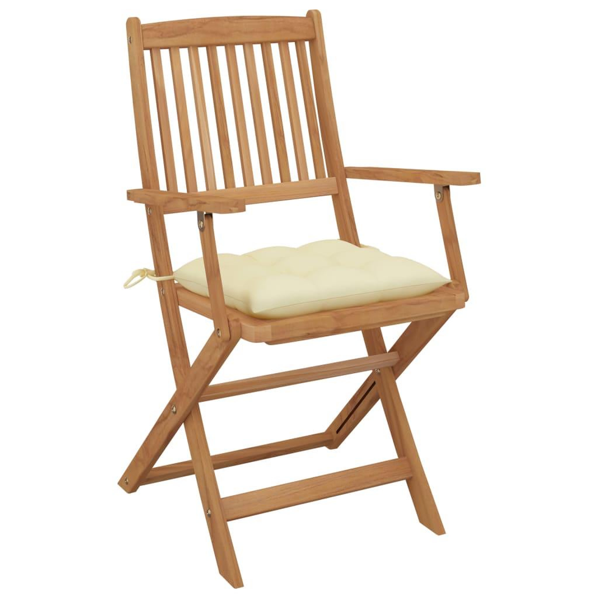 Voir la diapositive 2 : VIDAXL Chaises pliables de jardin lot de 4 avec coussins Bois d'acacia