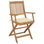 Voir la diapositive 2 : VIDAXL Chaises pliables de jardin lot de 4 avec coussins Bois d'acacia