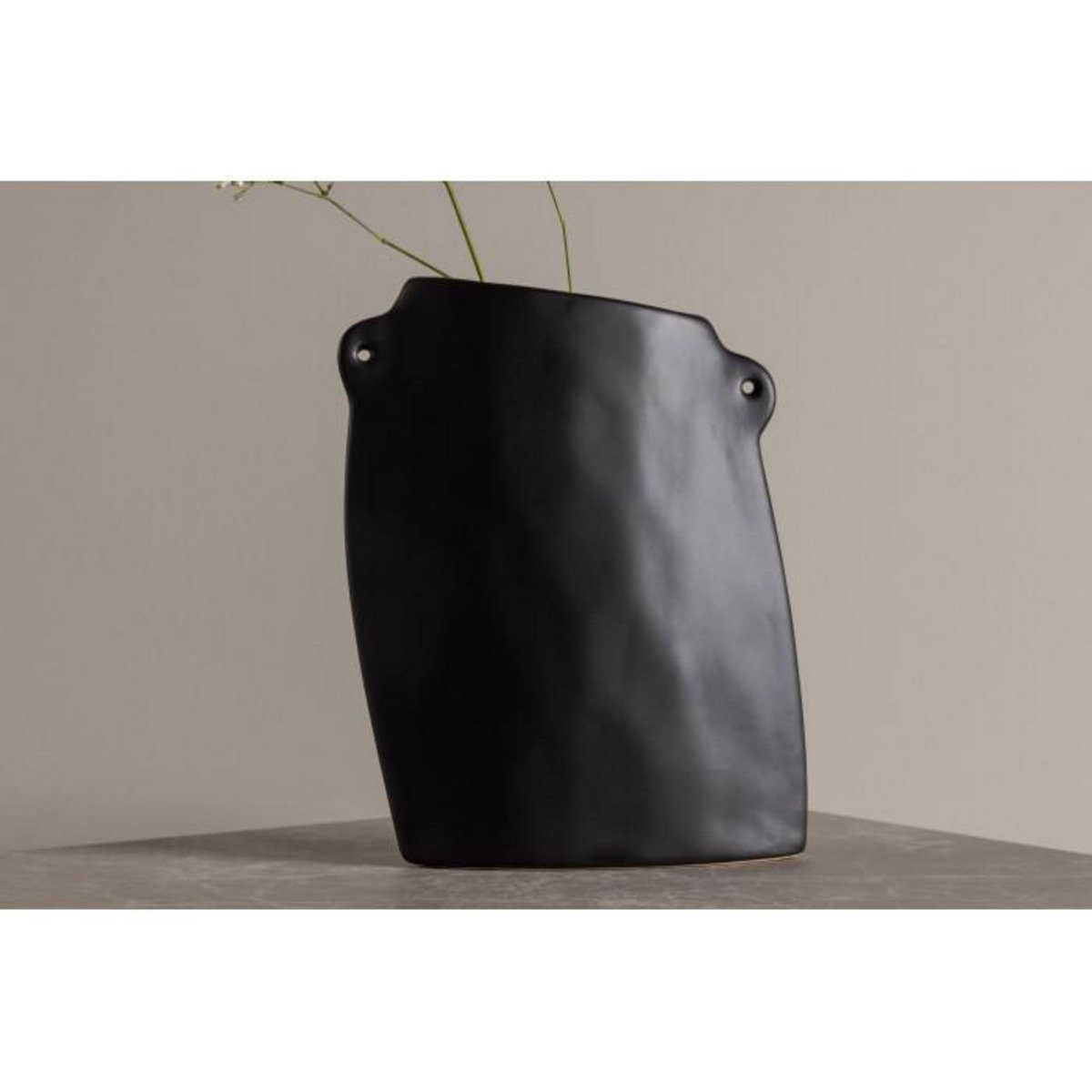 Paris Prix Vase Design en Céramique  Hie  21cm Noir