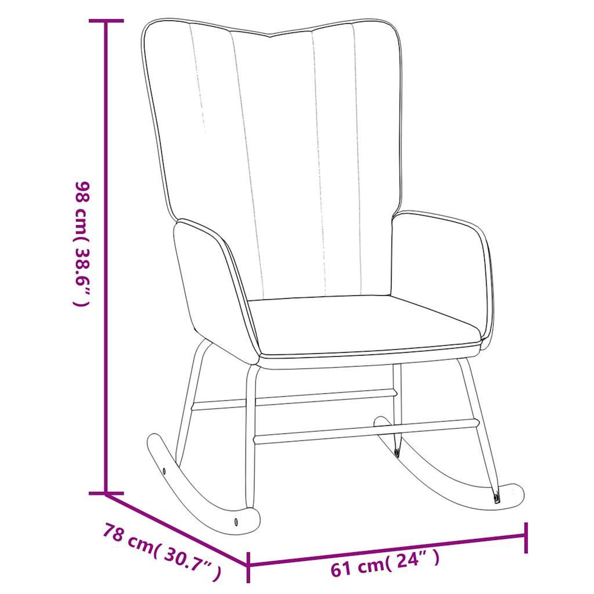 Voir la diapositive 6 : VIDAXL Chaise a bascule avec repose-pied Noir Velours