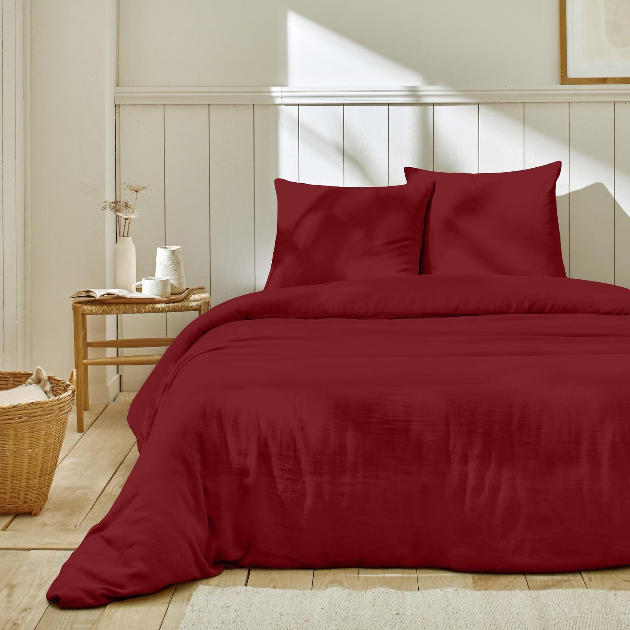Voir la diapositive 1 : Home collection Housse de couette 100% gaze de coton