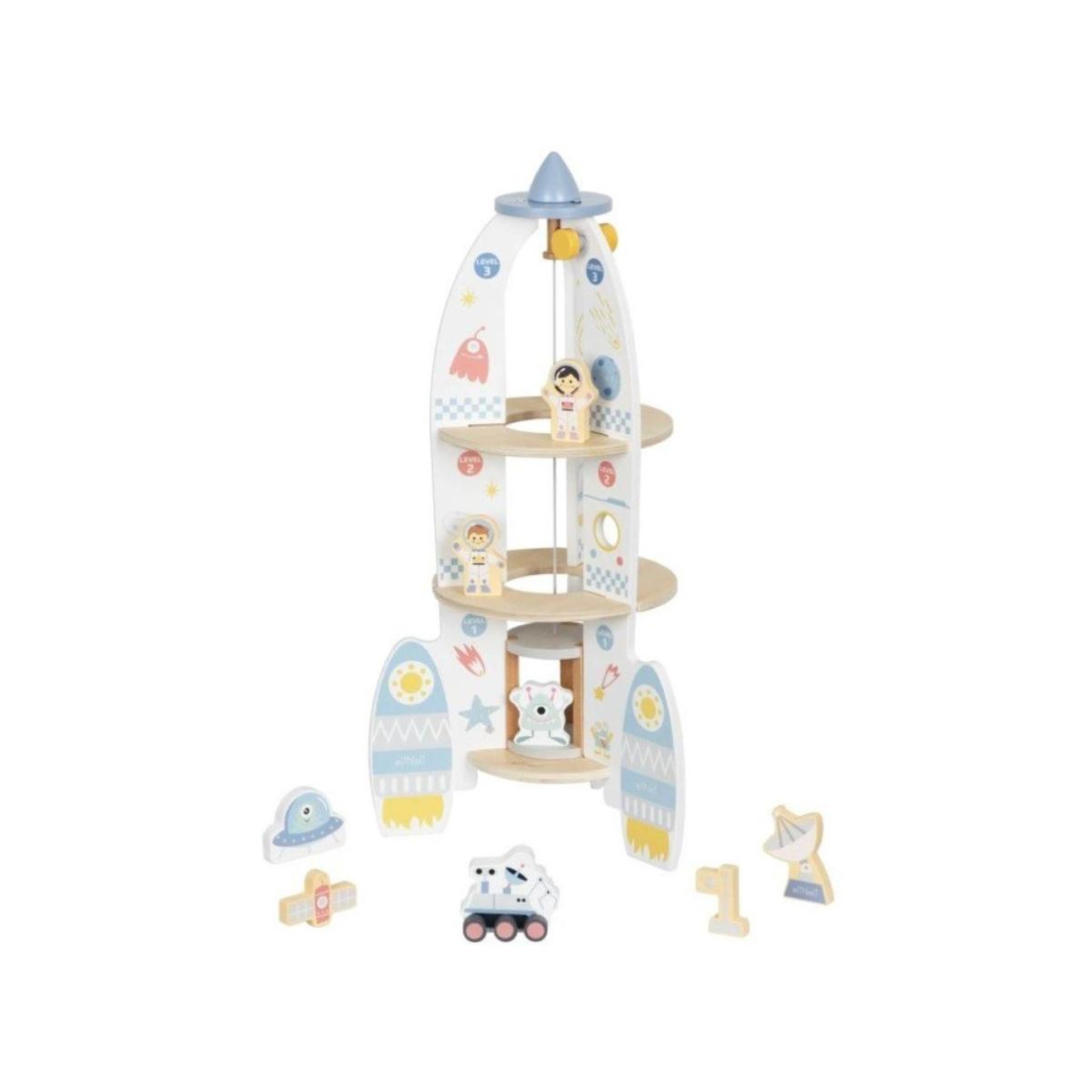 ELINELI Fusée en bois et accessoires