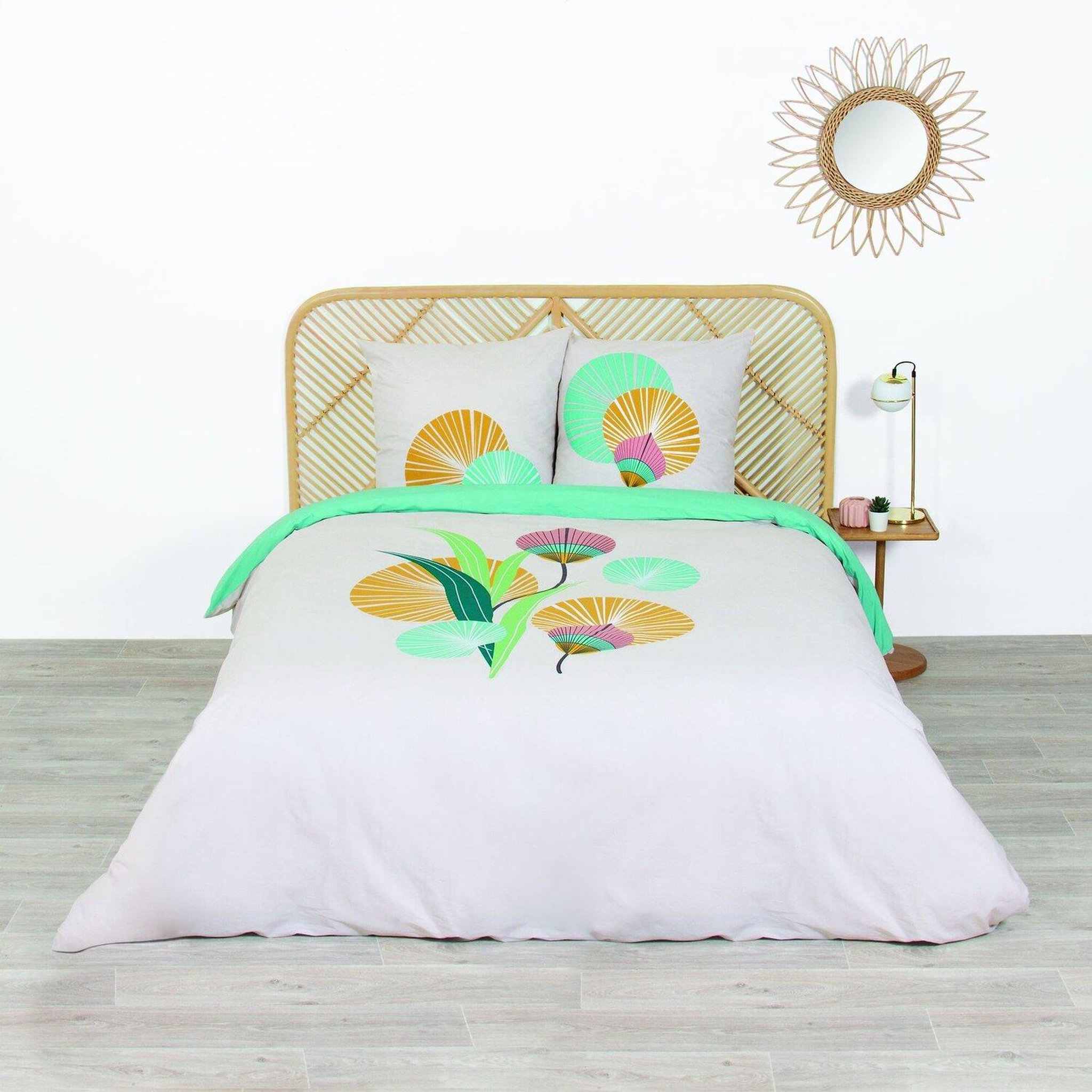 Home collection Parure housse de couette coton 57fils/cm-gana. Coloris disponibles : Bleu