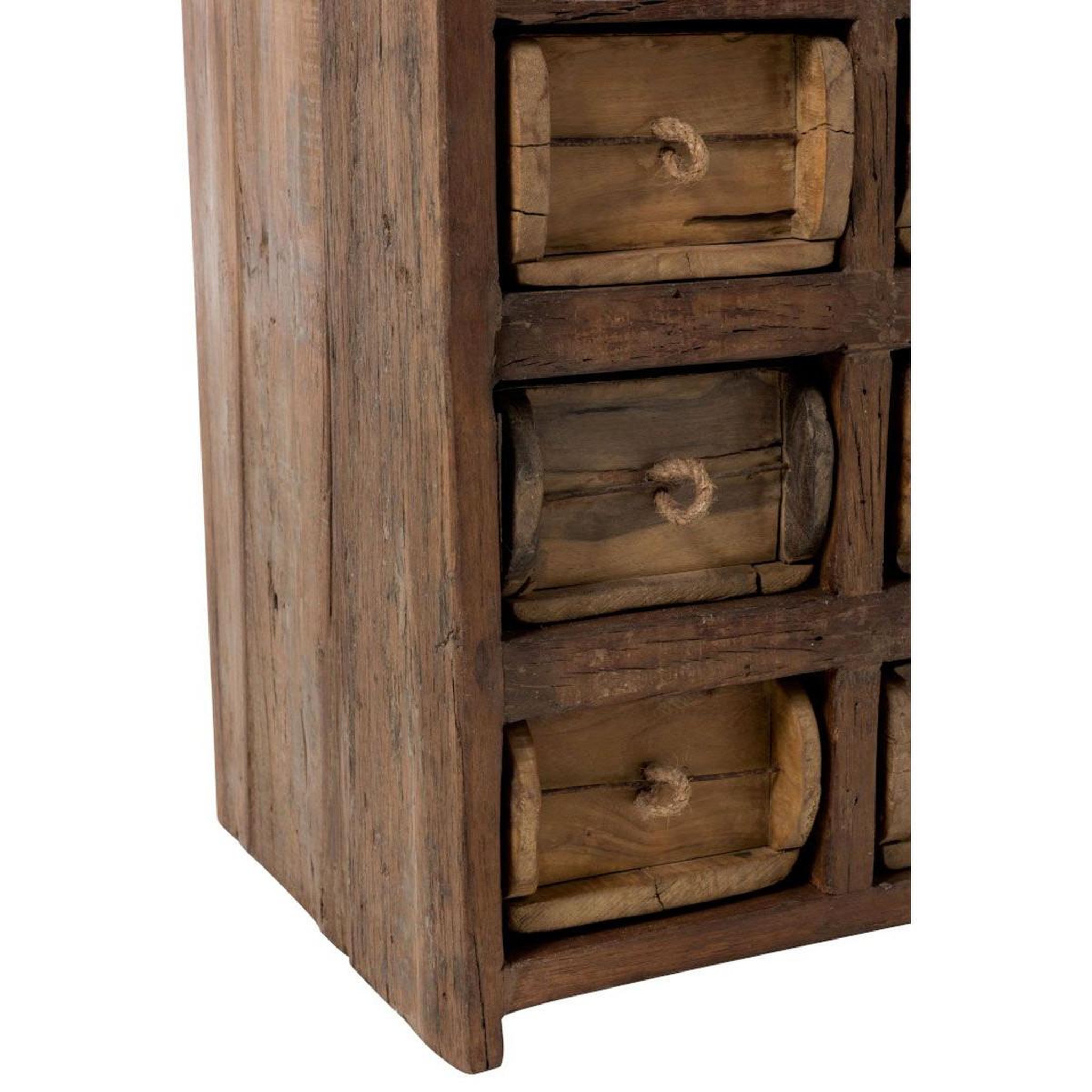 Voir la diapositive 6 : J-LINE Commode 12 Tiroirs en Bois  Medio  82cm Naturel
