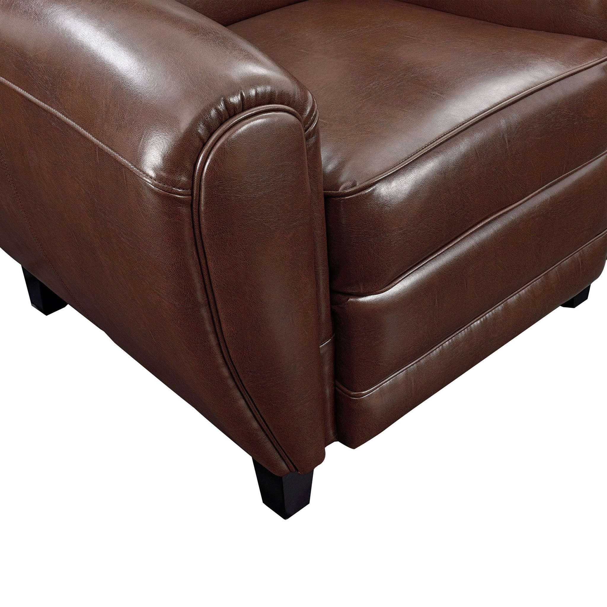 Voir la diapositive 6 : MAISON PAVANE Fauteuil marron en croute de cuir enduite-club