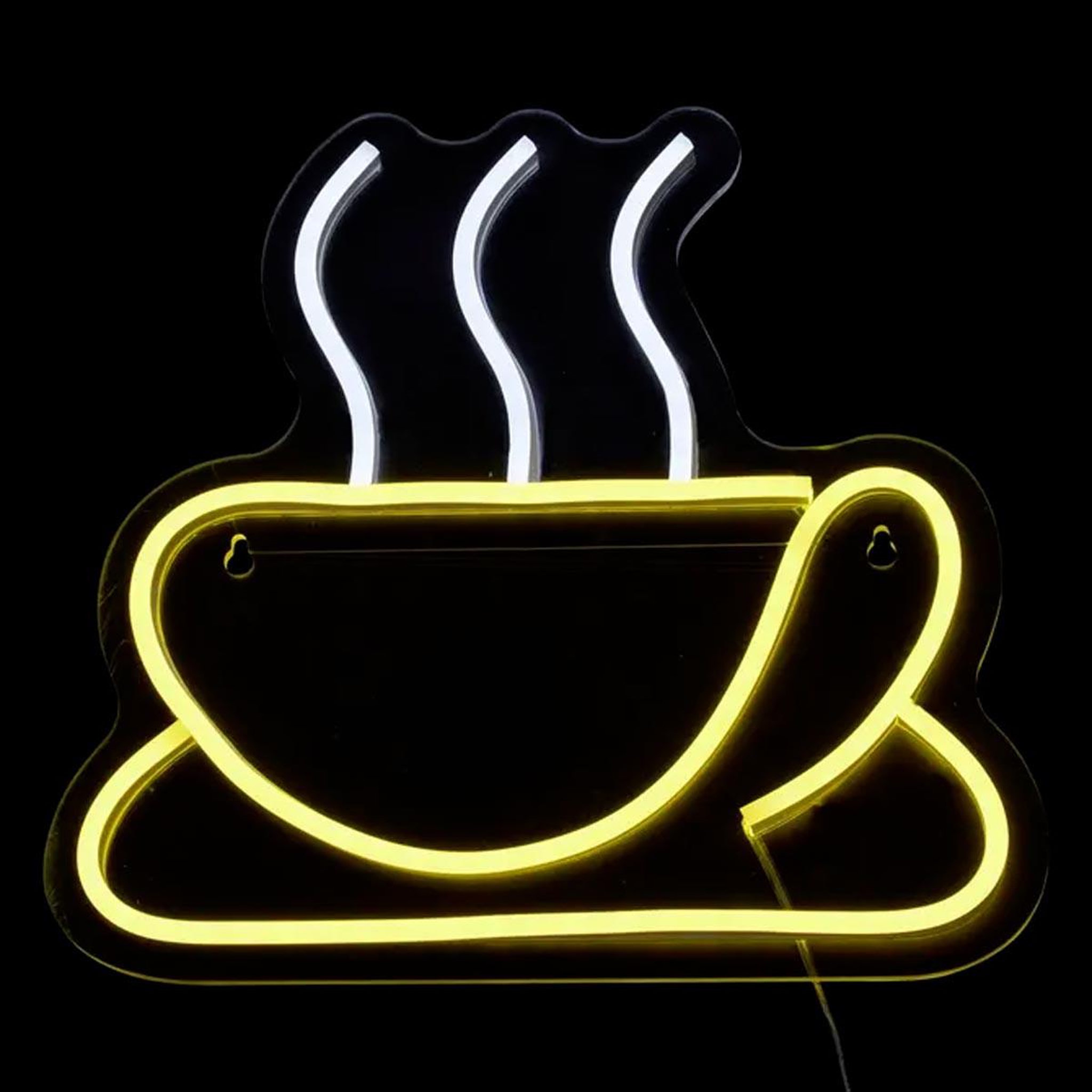 Voir la diapositive 3 : ATMOSPHERA Néon led mural  café  27cm jaune