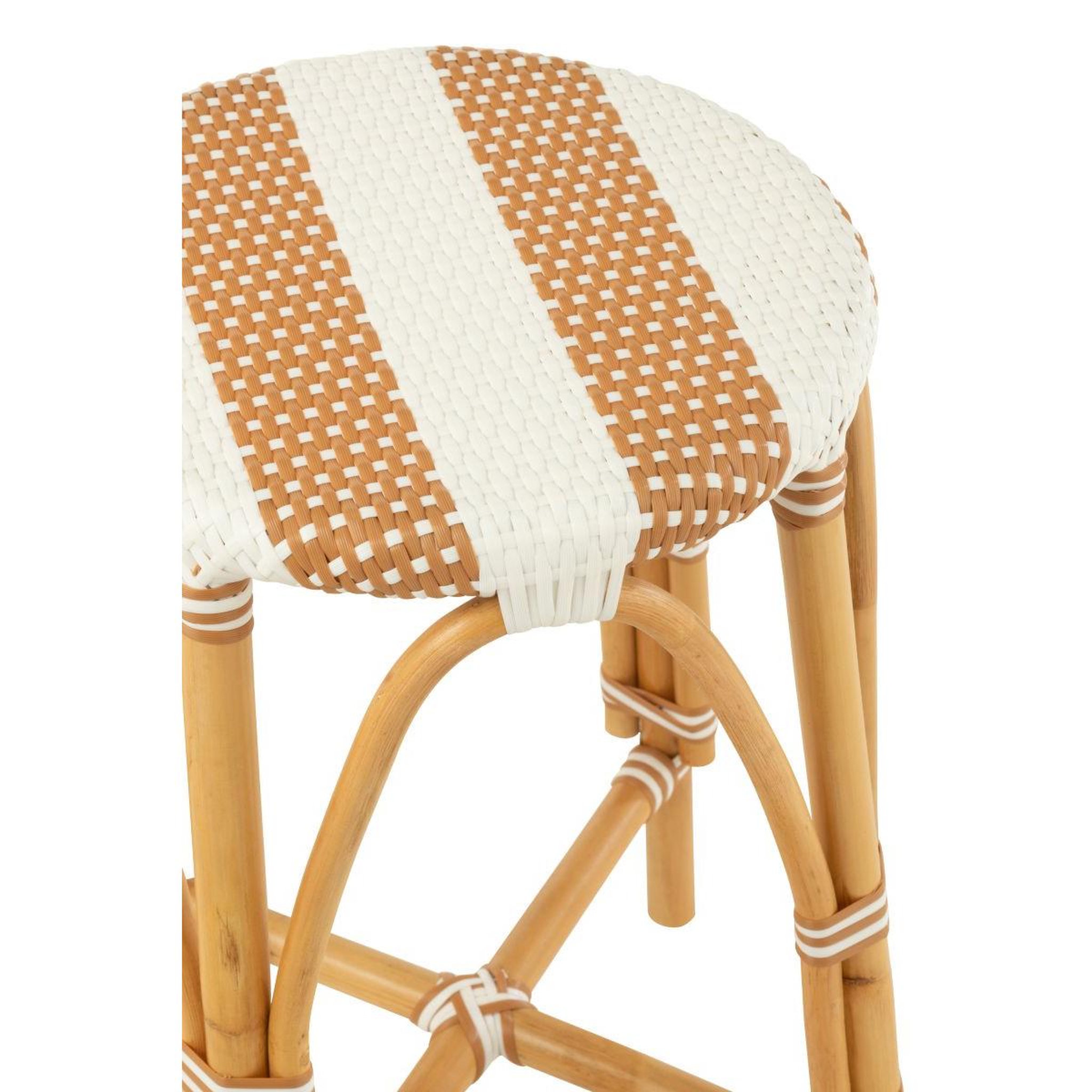 Voir la diapositive 4 : J-LINE Tabouret de bar en rotin  danial  65cm blanc