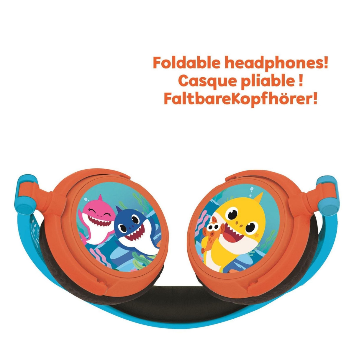 Lexibook Casque stéréo filaire pliable Baby Shark avec limitation de volume d'écoute
