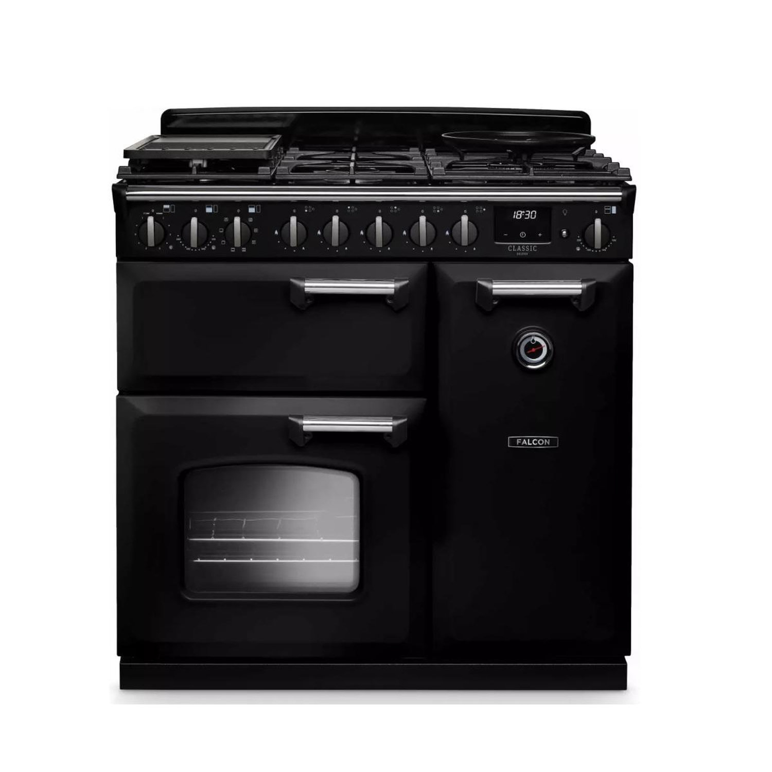 Piano de cuisson gaz 80l 5 feux noir/chrome - CLDL90DFPGBL/CM-E1