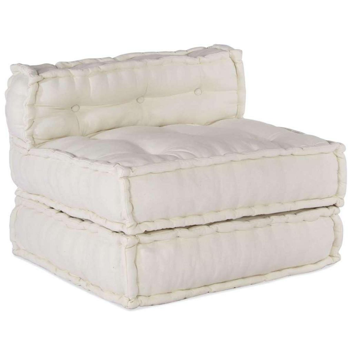 VIDAXL Pouf modulaire creme 70x70x54 tissu