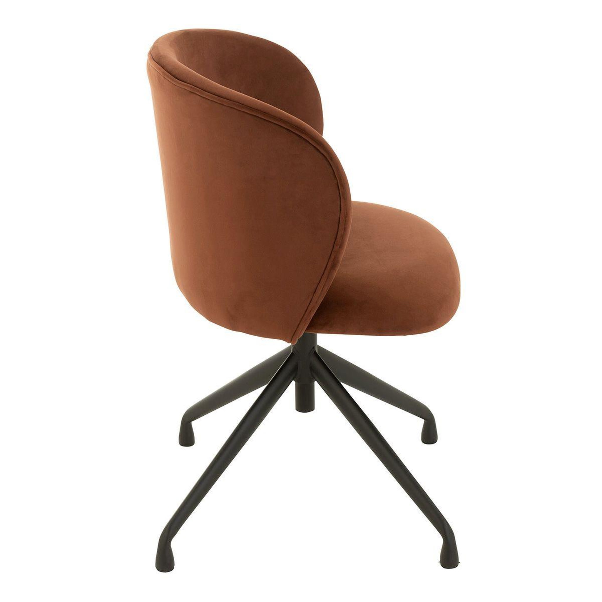 Voir la diapositive 3 : J-LINE Chaise pivotante en velours  gena  78-83cm marron foncé