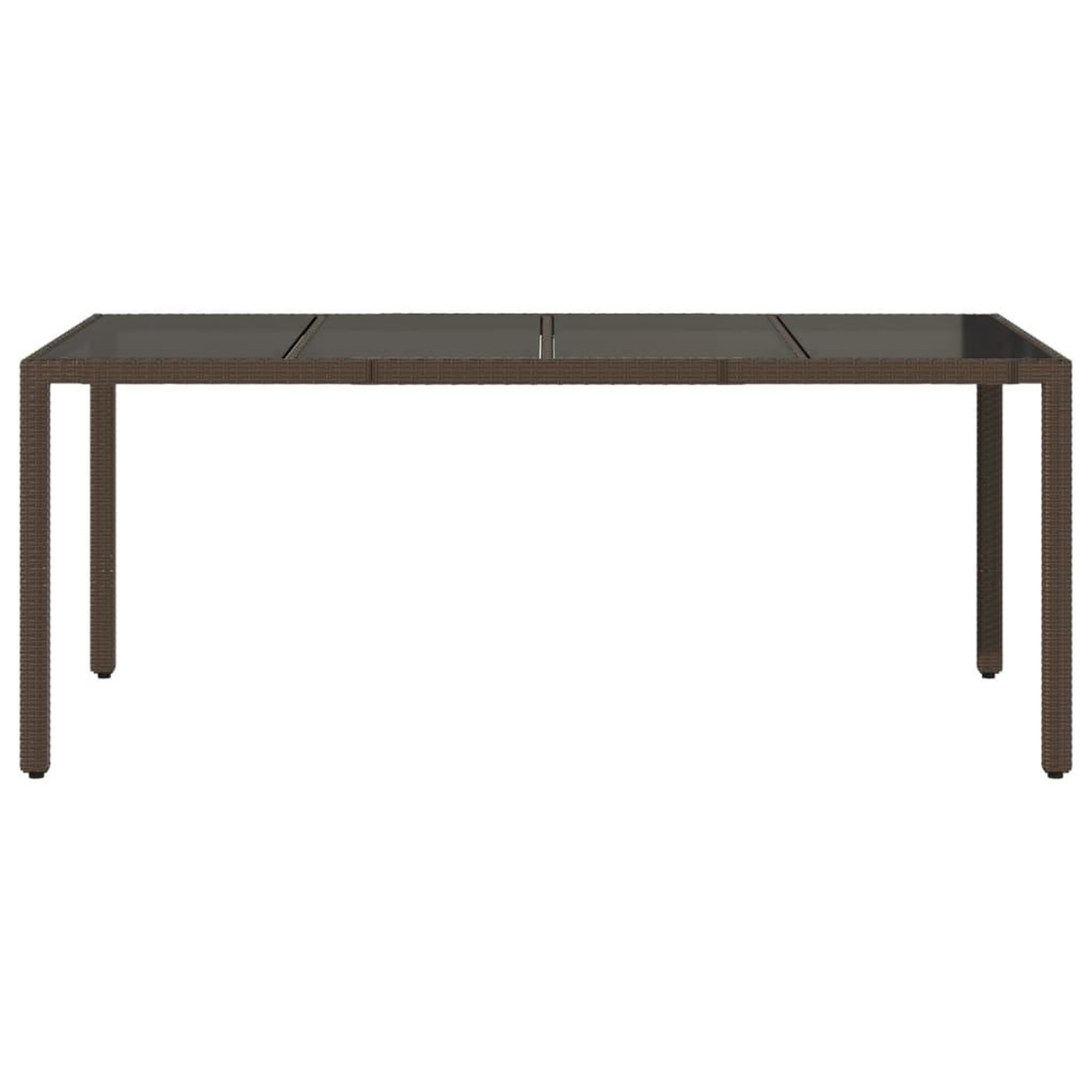 Voir la diapositive 4 : VIDAXL Table de jardin avec dessus en verre marron resine tressee