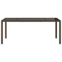 Voir la diapositive 4 : VIDAXL Table de jardin avec dessus en verre marron resine tressee