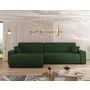 Voir la diapositive 3 : BEST MOBILIER Artemisa - canapé d'angle réversible 5 places convertible avec coffre en velours côtelé