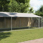 VIDAXL Cage pour chien avec toit et porte gris 8x2x2 m acier galvanise