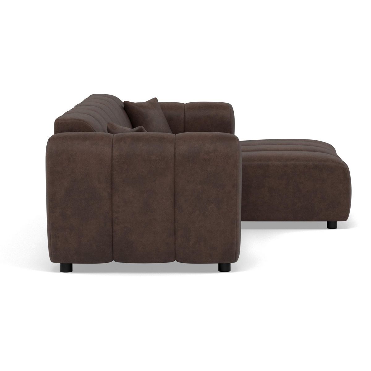 LISA DESIGN Curtis - canapé d'angle droit 4 places en simili