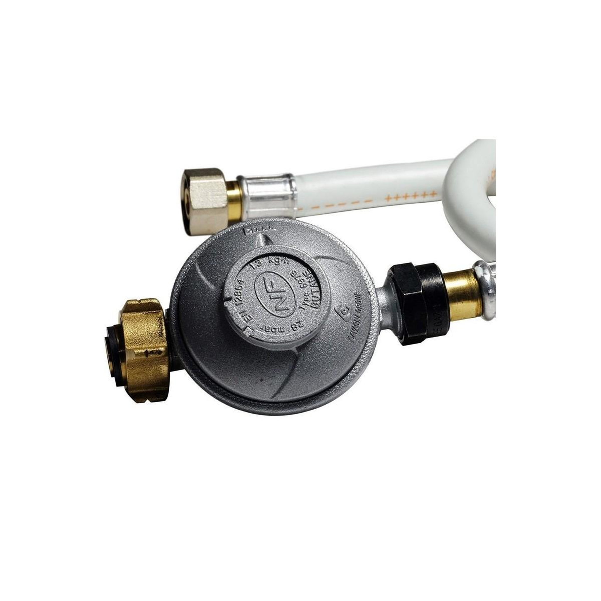 Voir la diapositive 3 : UNIVERSAL Poele à gaz 3,4kw fonte véritable provence marron miel + tuyau gaz + detendeur gaz butane universal